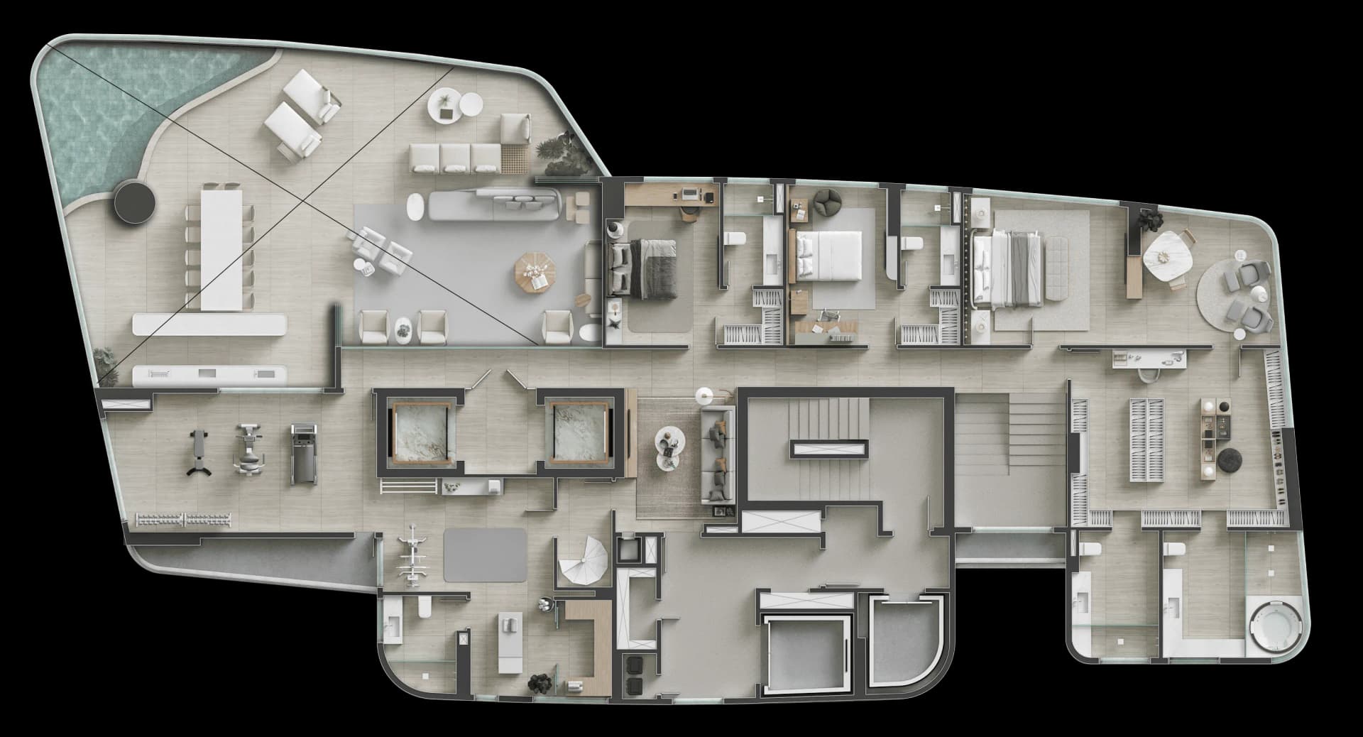 749m²