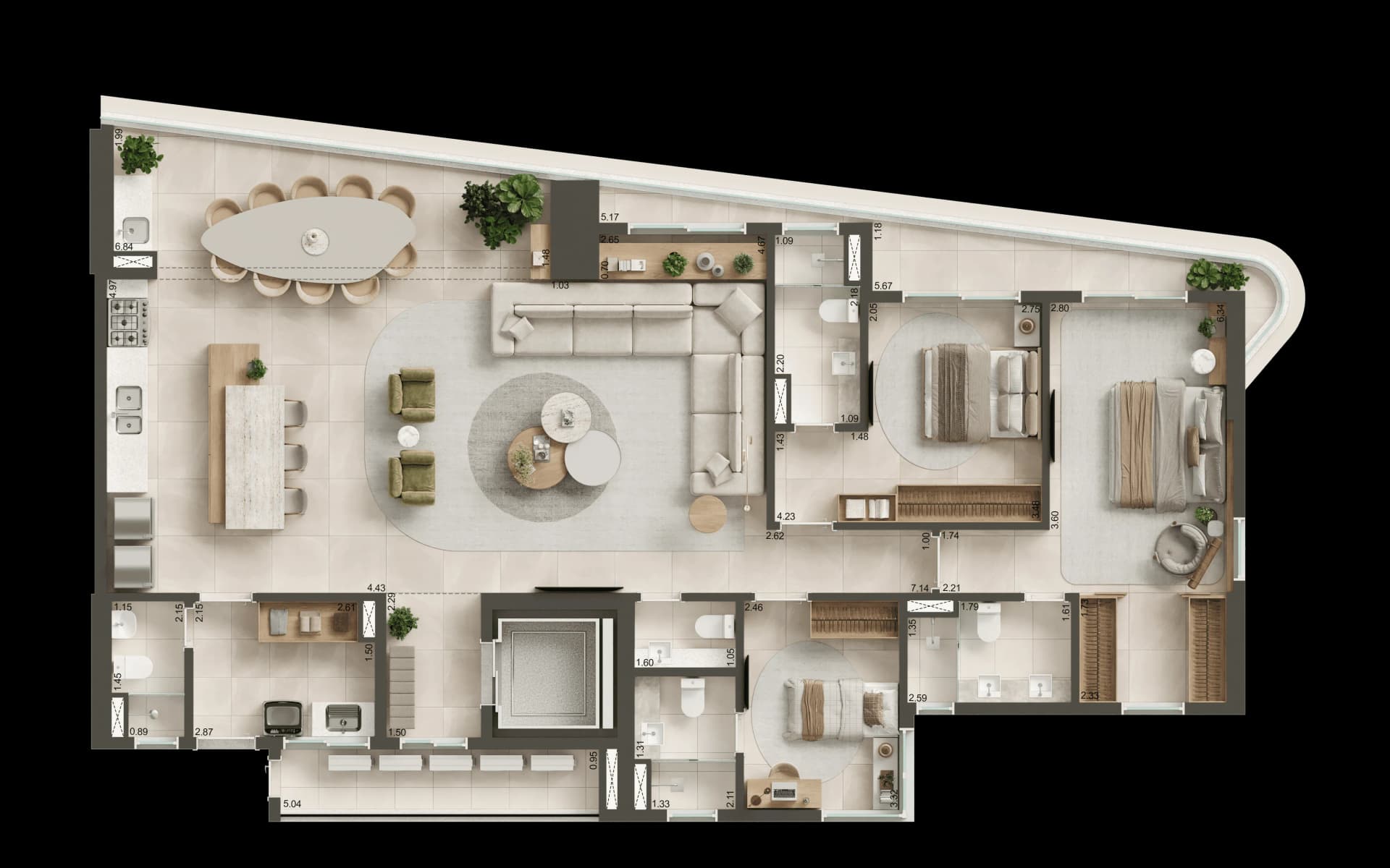 205m²